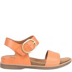 NEW SOFFT women's bali flat leather sandal in sunset orange